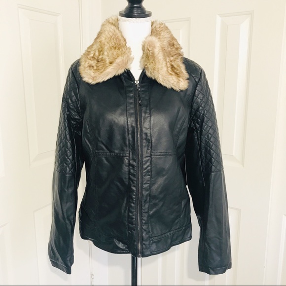 Mo-ka Jackets & Blazers - Mo-ka black faux leather jacket  size L